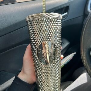 Starbucks Gold Reptile Tumbler with Textured Surface